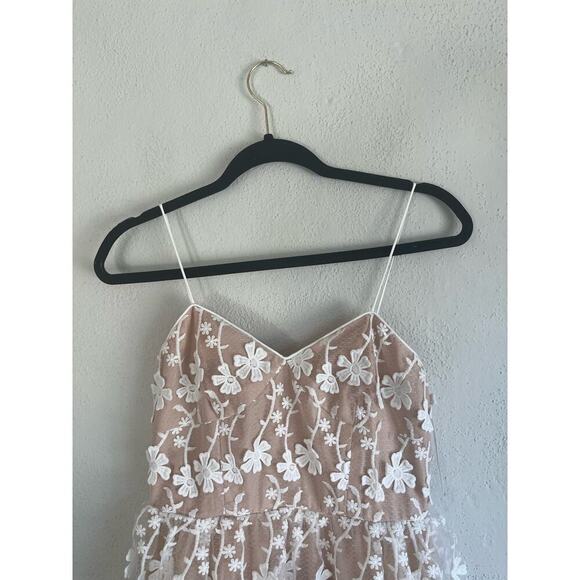 Anthropologie Endless Rose Woman  White CROCHET LAYERED MIDI DRESS, Size… - Picture 11 of 13